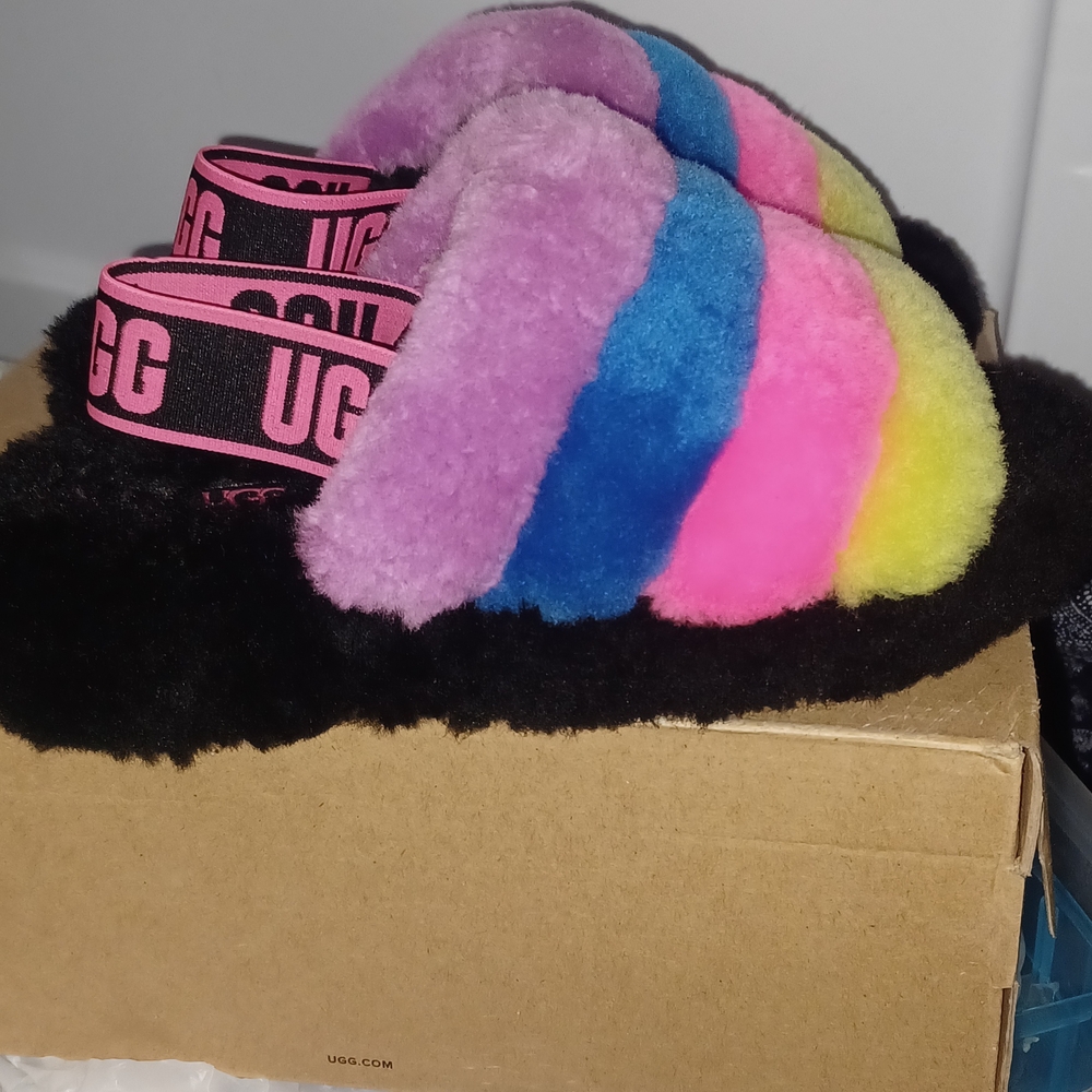 UGG Kids' Colorful Fluffy Slippers
